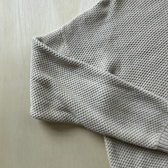 Vintage Eddie Bauer Sweater Mens XL Beige Waffle Knit Cotton Crewneck Pullover - Picture 3 of 12